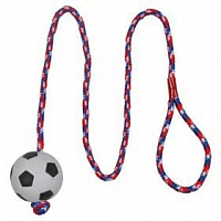 TRIXIE игрушка для собак "Мяч футбольный на веревке", мягкая резина ф6смх100см
