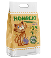 Наполнитель для кошачьих туалетов HOMECAT Ecoline Лаванда комкующийся с ароматом лаванды 12 л