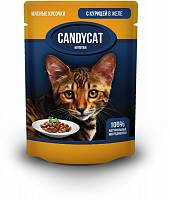 Candycat влажный корм для взрослых кошек всех пород с курицей в желе - 85 г