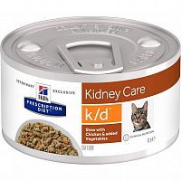 Hill's Prescription Diet k/d консервы для кошек при лечении заболеваний почек Рагу с курицей и добавлением овощей