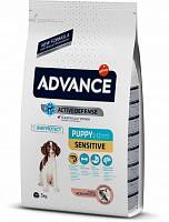 Корм сухой для щенков ADVANCE Puppy Sensitive с чувствительным пищеварением: лосось и рис