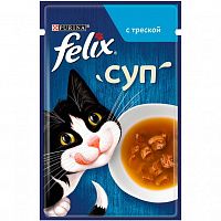 Влажный корм для взрослых кошек Felix Суп, с треской, Пауч