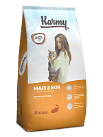 Karmy Hair&Skin сухой корм для кошек поддерживающий здоровье кожи и шерсти, Лосось