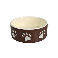 Миска для собак Trixie Лапка керамика, коричнево/бежевый