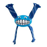 Игрушка для собак ROGZ Flossy Grinz S с принтом "зубы" и пищалкой синяя - 165 мм