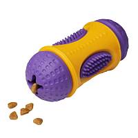 Игрушка для собак HOMEPET SILVER SERIES цилиндр фигурный с отверстиями для лакомств, каучук 6х13 см