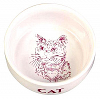 TRIXIE Миска для кошек "Кошка", керамика 0,3 л, 11 см