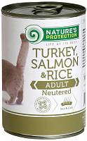 Консервы для стерилизованных кошек и кастрированных котов Nature’s Protection Neutered Turkey Salmon & Rice