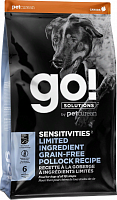 GO! SENSITIVITIES беззерновой корм для щенков и собак  с чувствительным пищеварением с минтаем