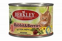 Berkley №5 консервы для кошек кролик с лесными ягодами