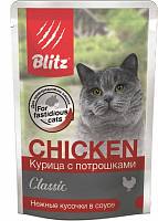 Консервы для кошек Blitz Курица с потрошками в соусе