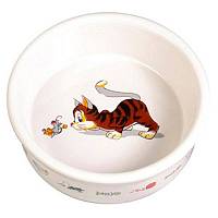 Миска для кошек Trixie Кошка-мышка с рисунком, керамика 
