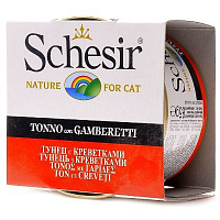 Schesir консервы для кошек тунец с креветками