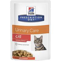 Консервы для кошек Hill's Prescription Diet c/d Multicare Urinary Stress при цистите, c курицей (пауч)