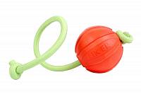 Игрушка для собак LIKER Мячик Люми на шнуре, оранжевый