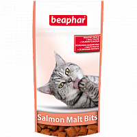 Beaphar Salmon Malt Bits лакомство для кошек Подушечки для выведения шерсти из желудка