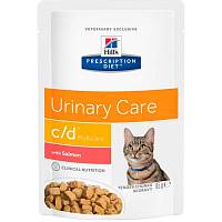 Консервы для кошек Hill's Prescription Diet c/d Urinary Care диетический рацион при МКБ, со вкусом Лосося (пауч)