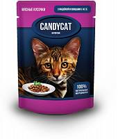 Candycat влажный корм для взрослых кошек всех пород с индейкой и овощами в желе - 85 г