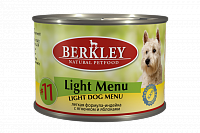 Berkley №11 консервы для собак легкая формула индейка и ягненок