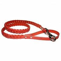 Поводок-плетенка для собак Аркон 8, цвет красный, плетение косичка 