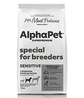 Сухой корм для взрослых собак средних пород AlphaPet WOW Superpremium с чувствительным пищеварением, с ягненком и бурым рисом