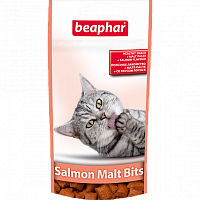 Лакомство для кошек Beaphar Salmon Malt Bits Подушечки для выведения шерсти из желудка
