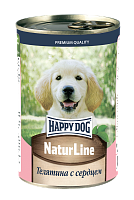 Консервы для щенков Happy Dog Natur Line Телятина с сердцем