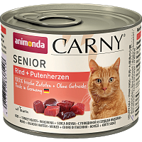 Animonda Carny Senior консервы для кошек старше 7 лет с говядиной и сердцем индейки