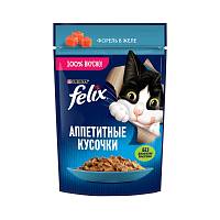 Влажный корм для кошек Felix аппетитные кусочки с форелью, пауч
