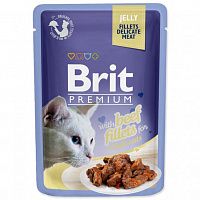 Brit Premium Jelly Beef fillets консервы для кошек Кусочки из филе говядины в желе