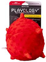 Игрушка для щенков Playology сенсорный плюшевый мяч PUPPY SENSORY BALL 11 см с ароматом говядины, красный