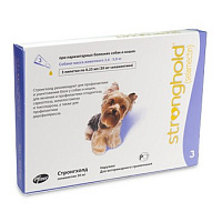 Капли спот-он для собак и кошек 2,5- 5 кг Zoetis стронгхолд в форме пипеток 30 мг, 3 пипетки/уп