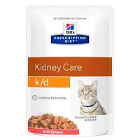 Консервы для кошек Hill's Prescription Diet k/d диетический рацион при заболеваниях почек Лосось (пауч)