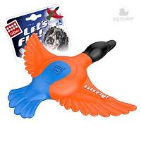 Игрушка для собак GiGwi Lets Fly Утка с пищалкой, оранжево-синяя