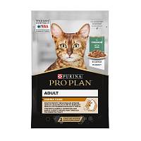 Влажный корм Pro Plan Nutri Savour для взрослых кошек с чувствительной кожей, нежные кусочки с треской, в соусе, пауч