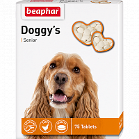 Кормовая добавка для собак старше 7 лет Beaphar Doggy’s Senior с L-карнитином, 75 таб