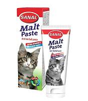 Витамины для кошек SANAL Мальт-Паста + Витамин Е для выведения шерсти