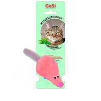 Игрушка для кошек Petto Мышь с мятой GoSi розовый мех с хвостом из натуральной норки на картоне с еврослотом, 9 см