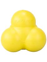 Игрушка для собак Playology хрустящий жевательный тройной мяч SQUEAKY BOUNCE BALL с пищалкой и с ароматом курицы, желтый