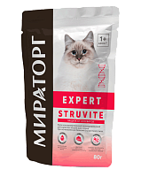 Влажный корм для взрослых кошек всех пород Мираторг при мочекаменной болезни струвитного типа, пауч