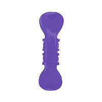 Игрушка для собак Mr.Kranch Гантель дентальная с пищалкой фиолетовая с ароматом сливок, 22 см