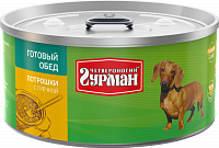 Четвероногий Гурман консервы для собак готовый обед потрошки с гречкой
