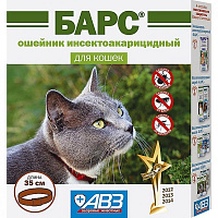 Барс Ошейник для кошек инсектоакарицидный на фипрониле 35см *60